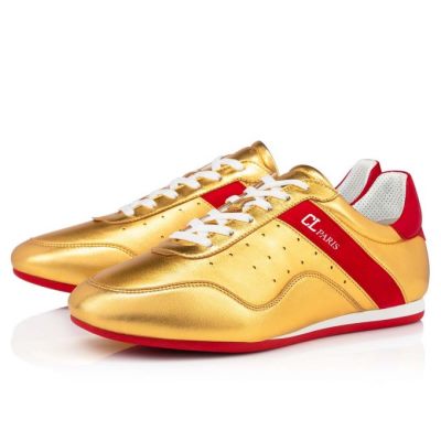 Zapatillas My K Low Christian Louboutin Hombre - Dorados/Rojos - 1205145N134